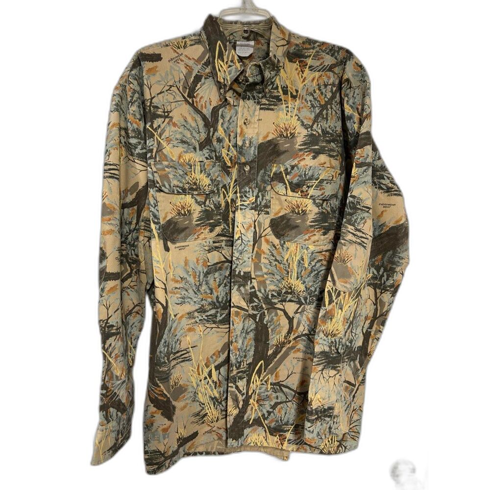 Vtg Everywear West Shirt Men XL Tall Long Sleeve Hunting Outdoors Made in USA